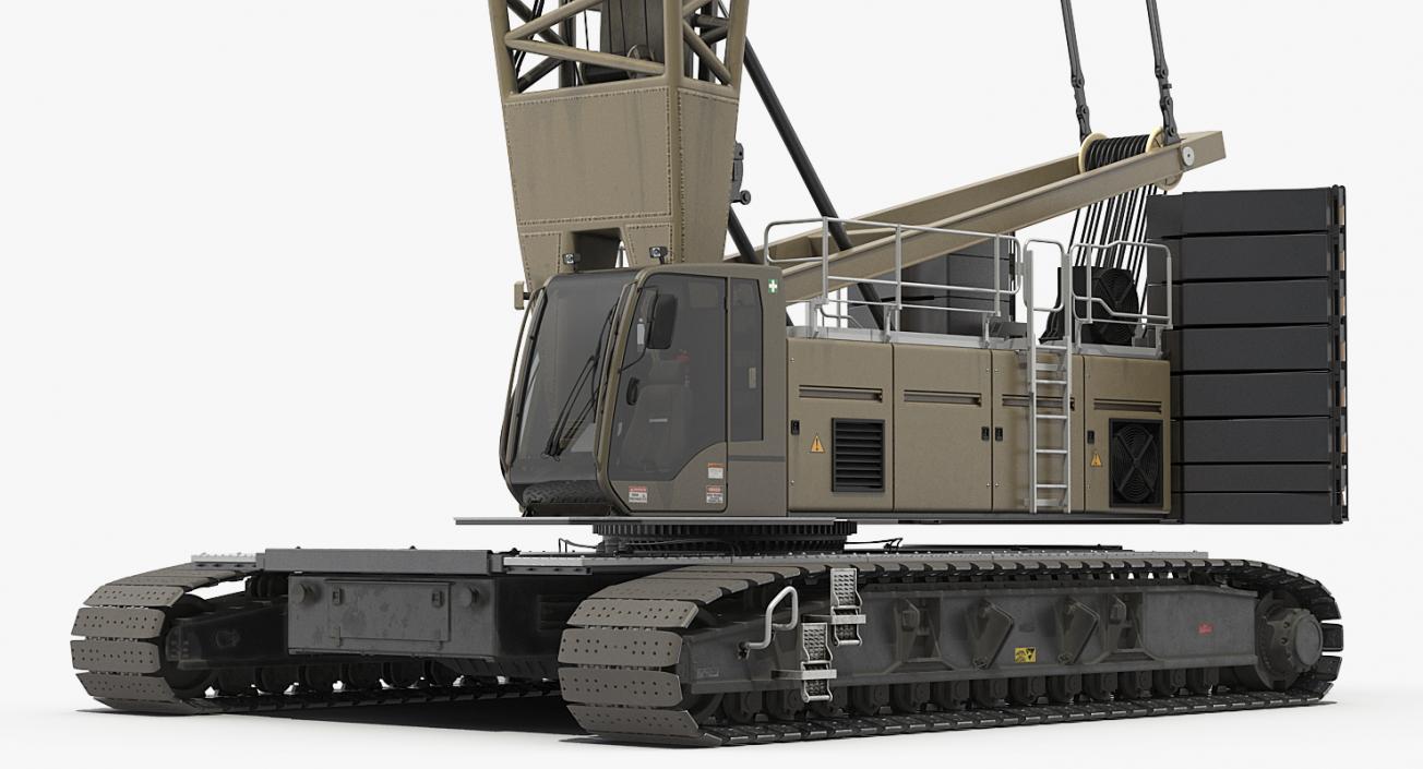 3D Lattice Boom Crawler Crane