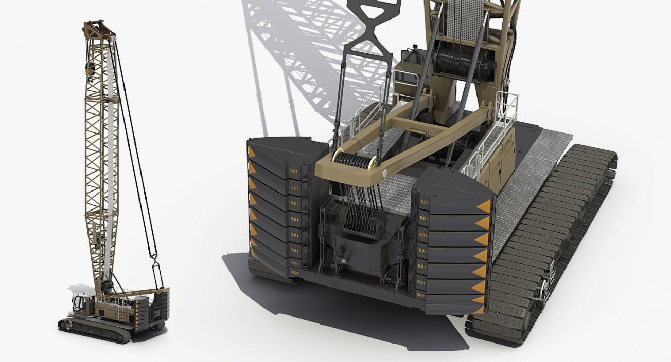 3D Lattice Boom Crawler Crane