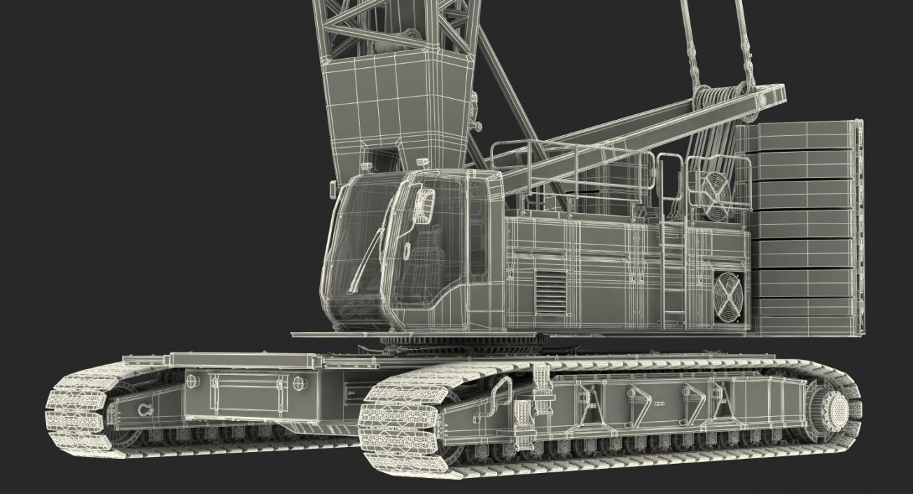 3D Lattice Boom Crawler Crane