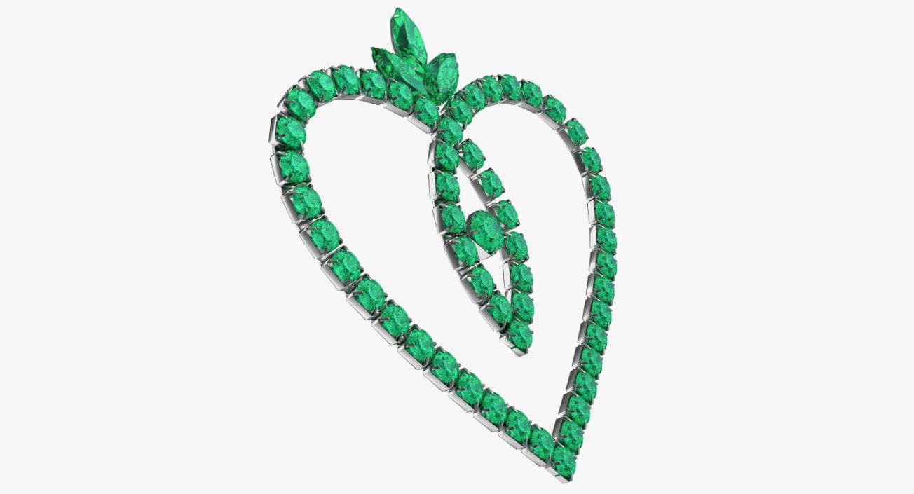 Green Emerald Crystal Jewelry 3D model