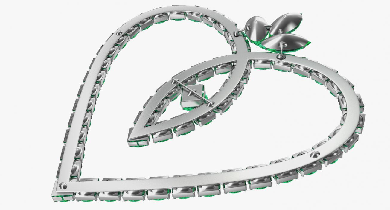 Green Emerald Crystal Jewelry 3D model