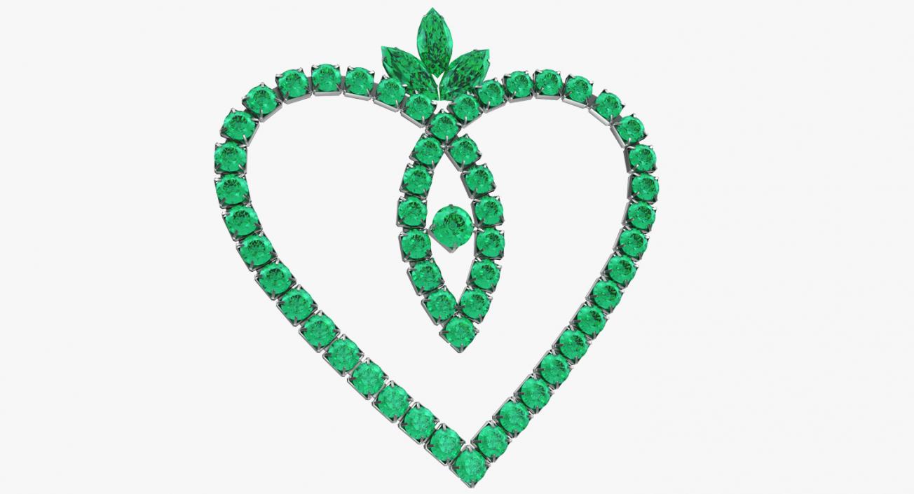 Green Emerald Crystal Jewelry 3D model