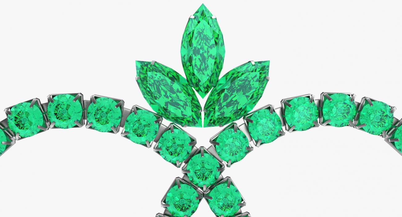 Green Emerald Crystal Jewelry 3D model