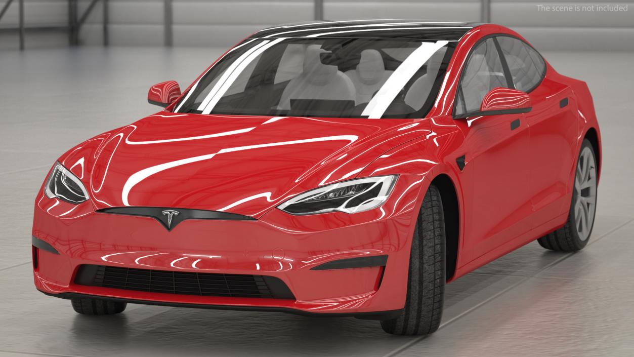 3D Tesla Model S Plaid Rigged