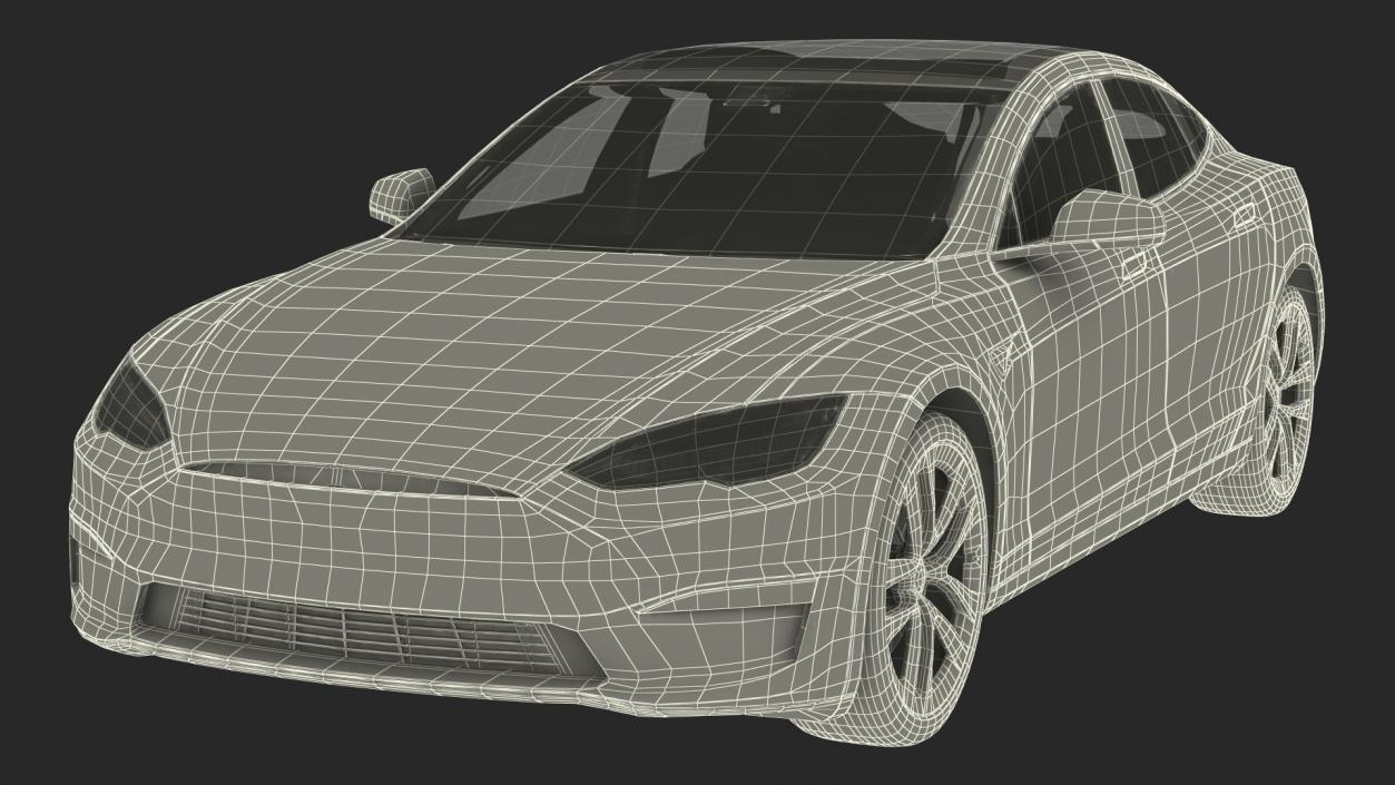 3D Tesla Model S Plaid Rigged