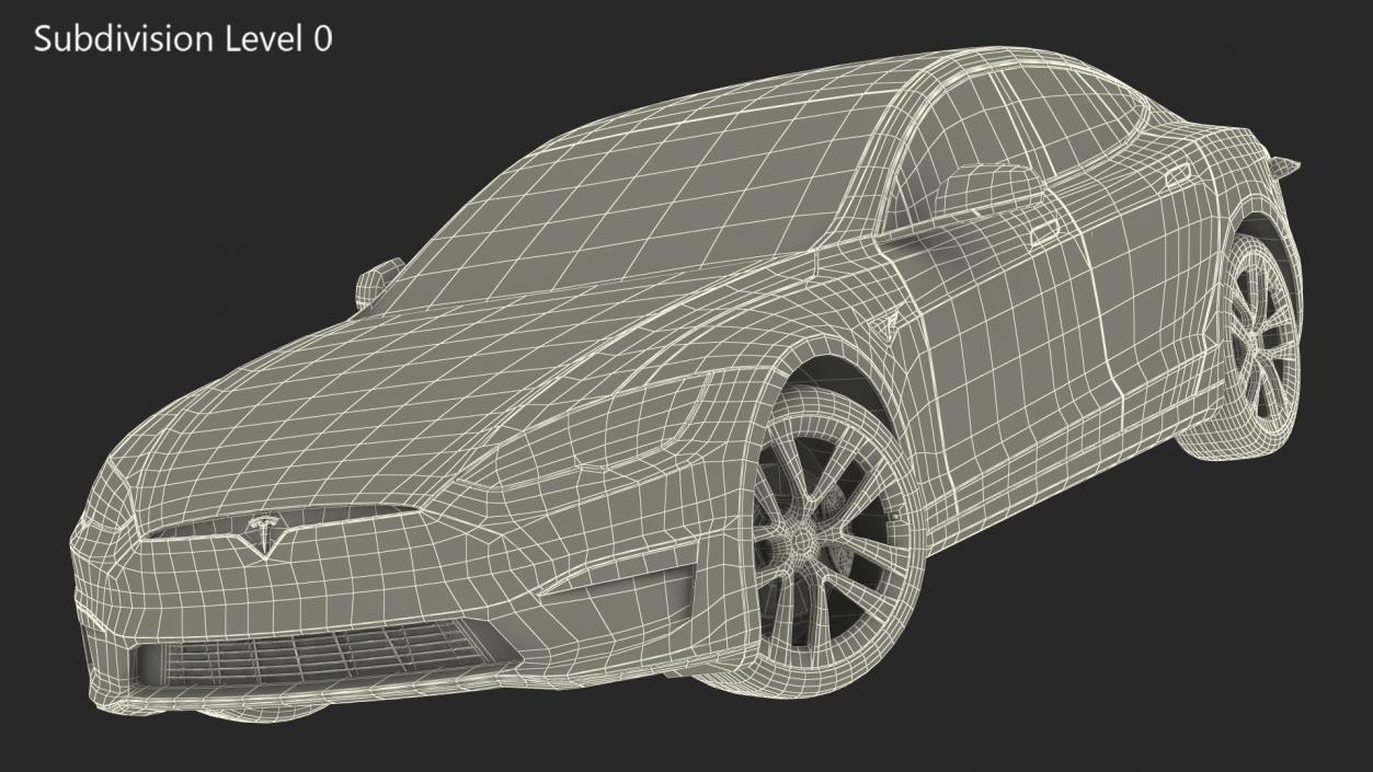 3D Tesla Model S Plaid Rigged