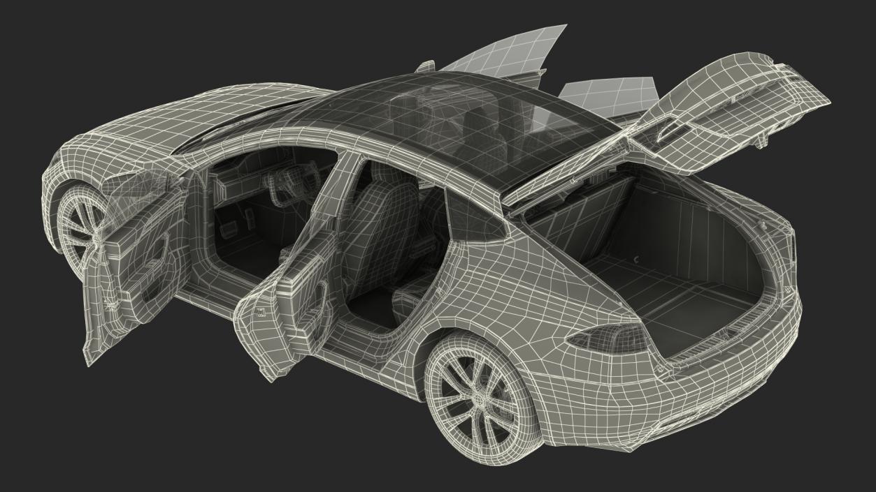 3D Tesla Model S Plaid Rigged