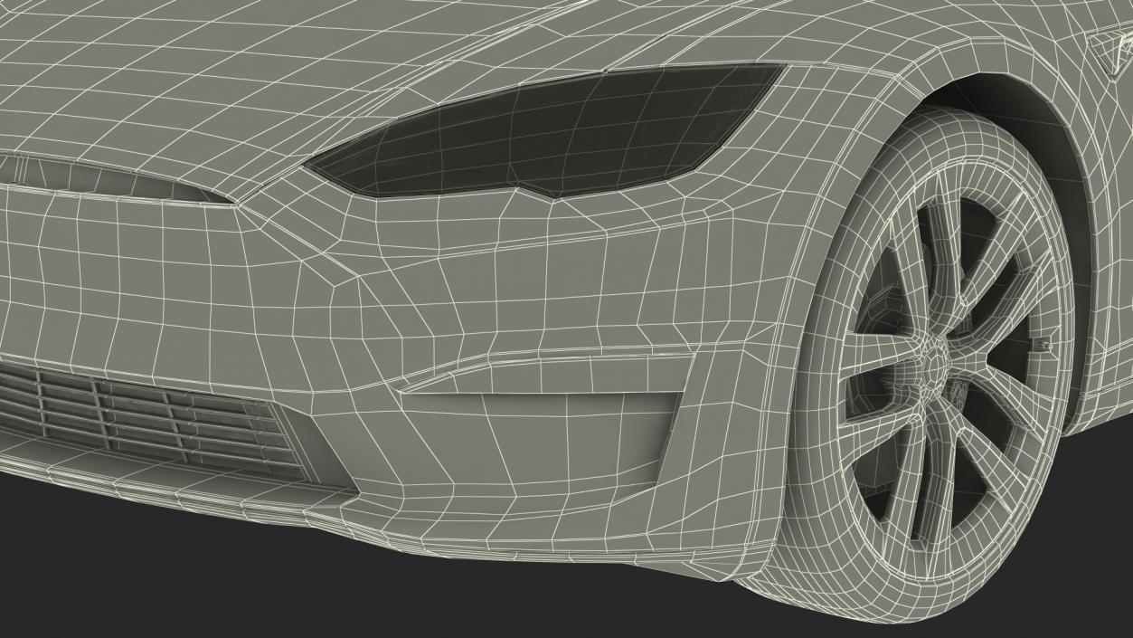 3D Tesla Model S Plaid Rigged