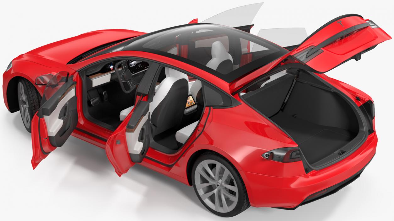 3D Tesla Model S Plaid Rigged