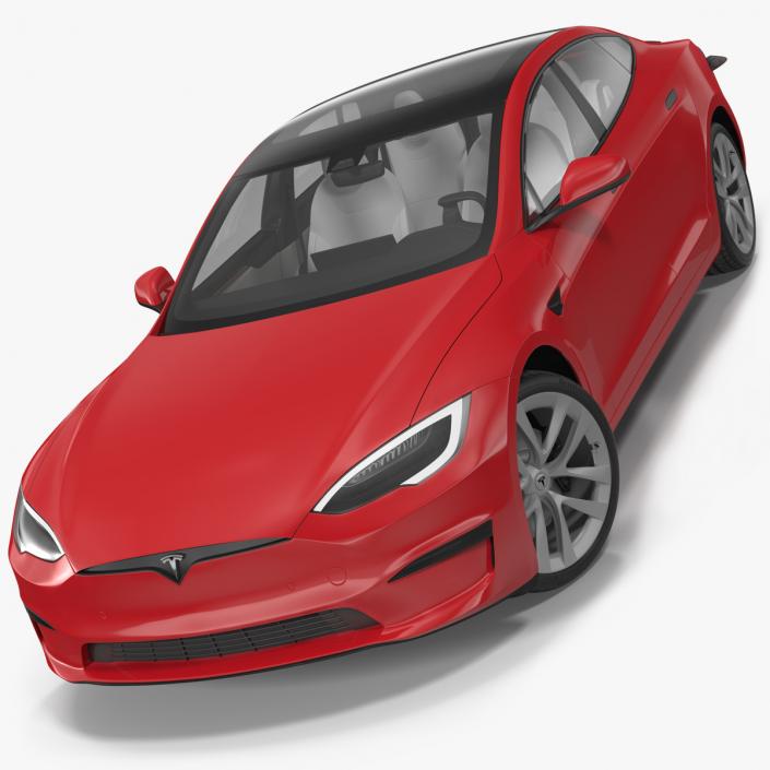 3D Tesla Model S Plaid Rigged