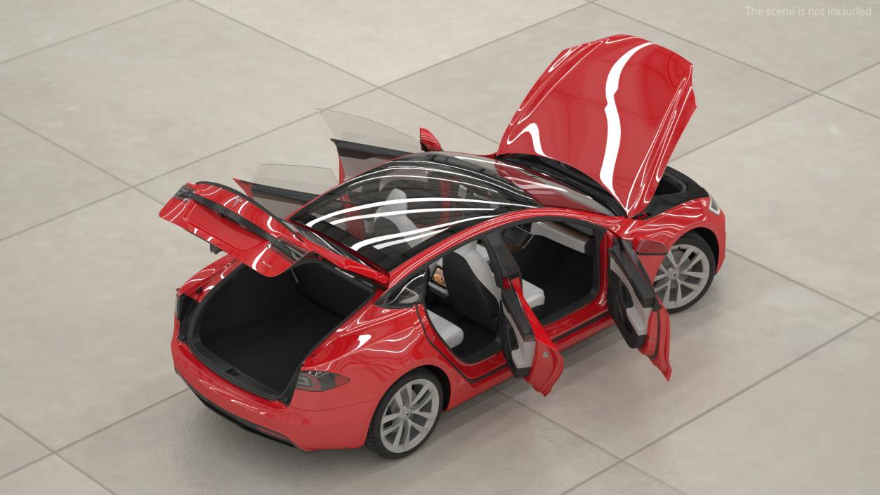 3D Tesla Model S Plaid Rigged