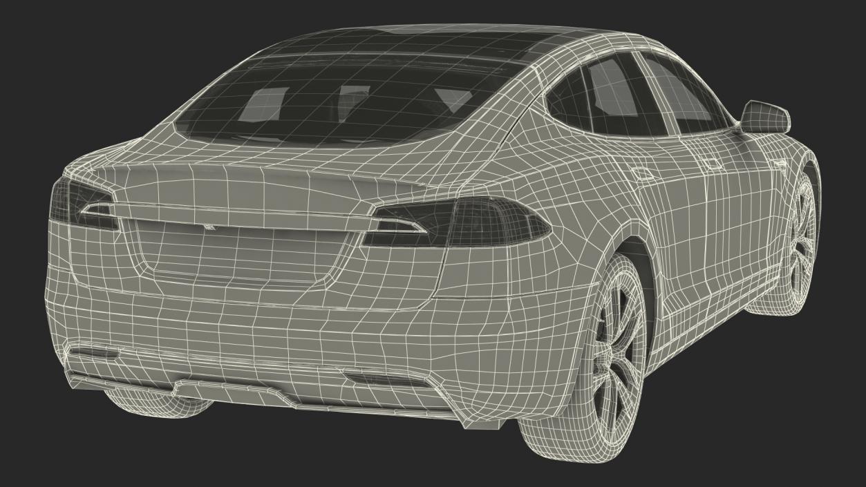 3D Tesla Model S Plaid Rigged