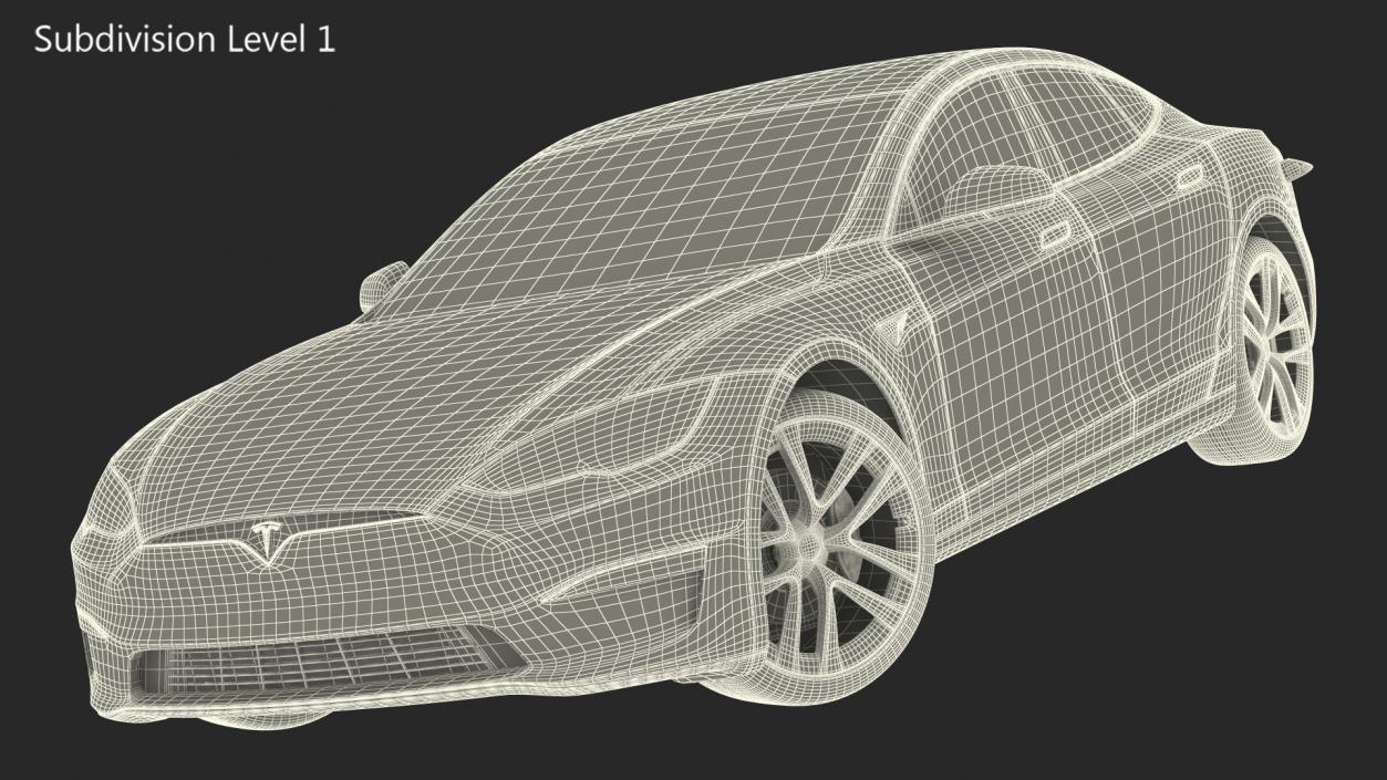 3D Tesla Model S Plaid Rigged