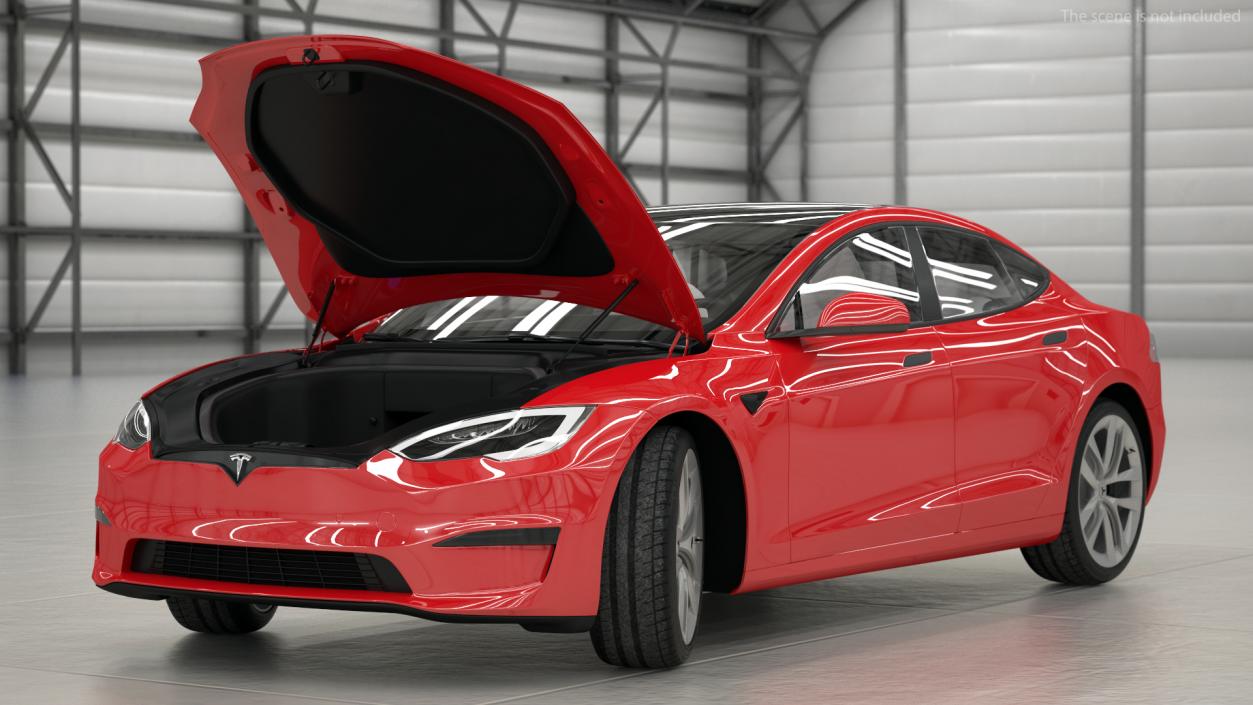 3D Tesla Model S Plaid Rigged