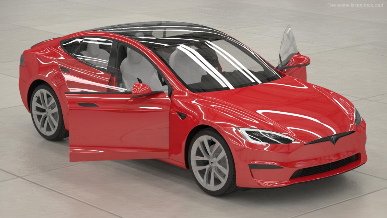 3D Tesla Model S Plaid Rigged