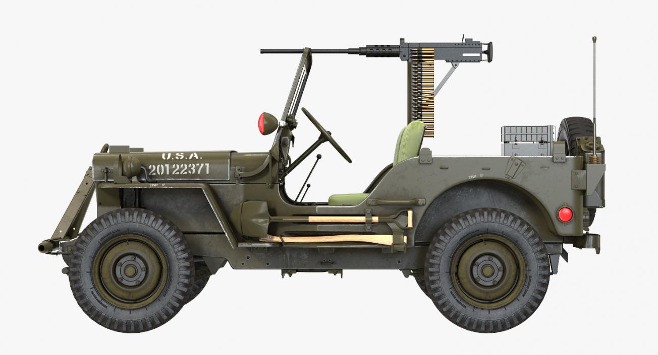 US Army Jeep Willys MB Ambulance Rigged 3D model