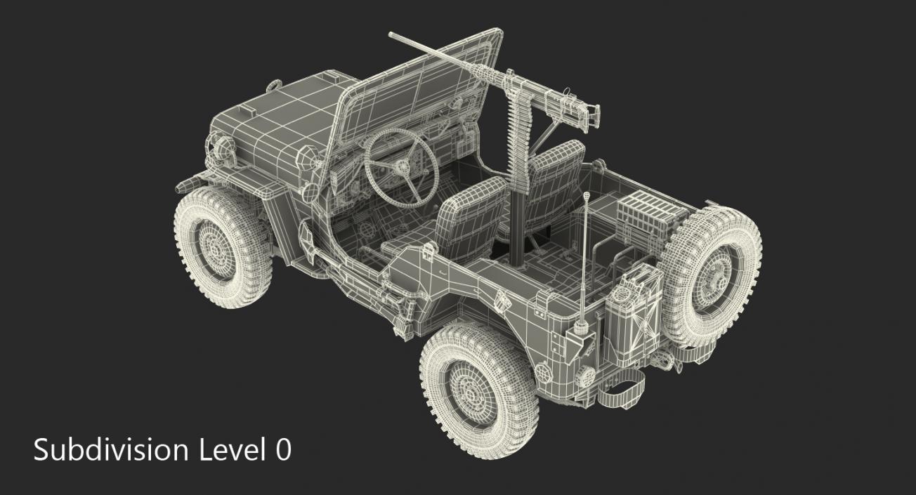 US Army Jeep Willys MB Ambulance Rigged 3D model