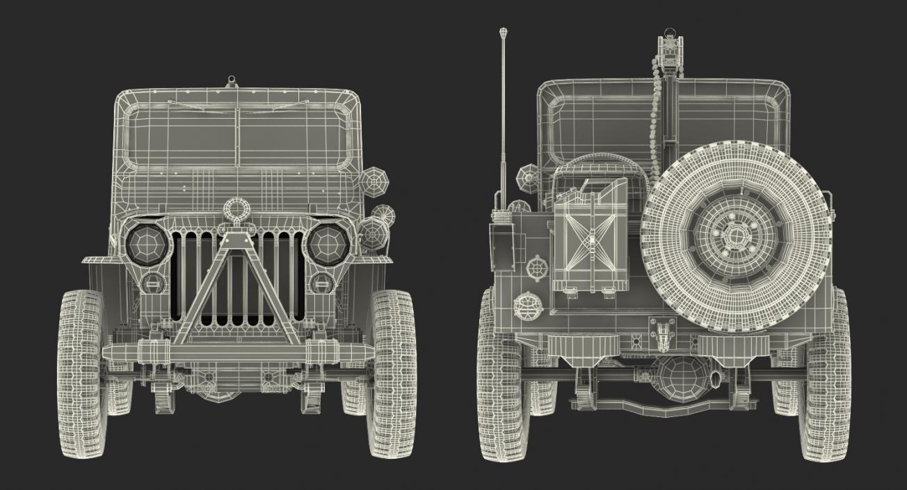 US Army Jeep Willys MB Ambulance Rigged 3D model