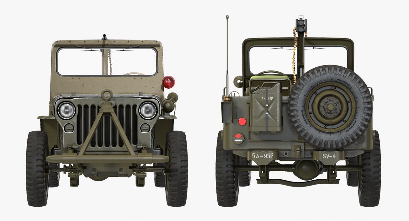 US Army Jeep Willys MB Ambulance Rigged 3D model