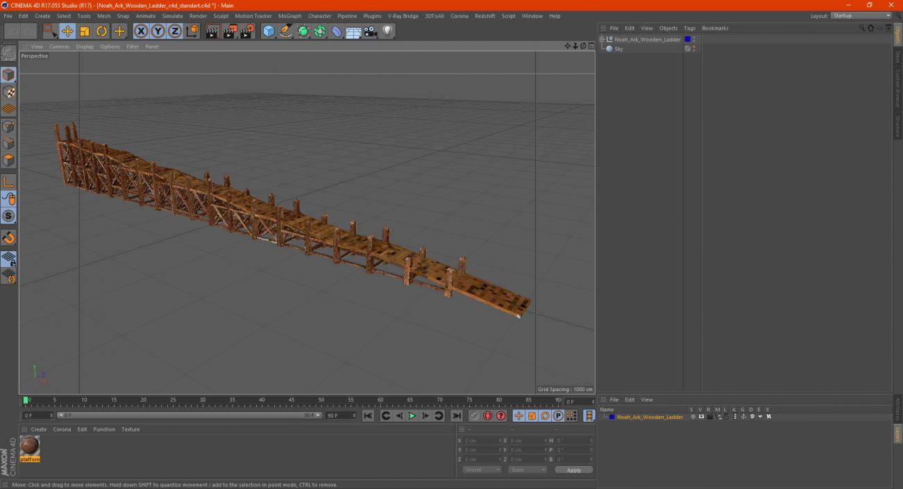 Noah Ark Wooden Ladder 3D