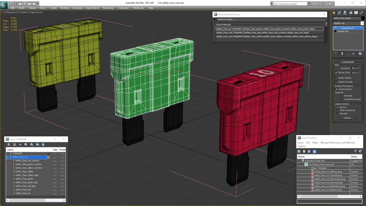 3D model Car Safety Fuse