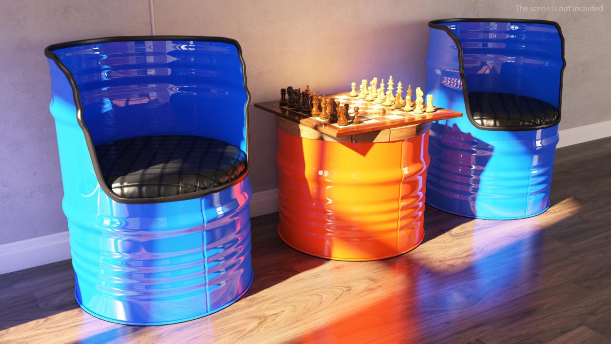 3D model Oil Drum Barrel Upcycled Chair