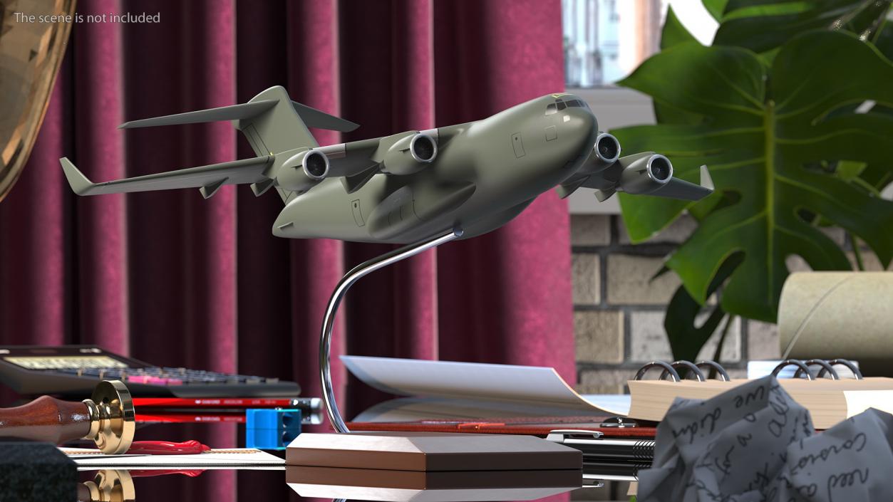 3D model Military Transport Aircraft Scale Model with Stand