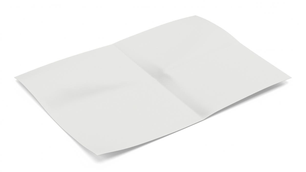 Sheet of Paper Folded in Four 3D model