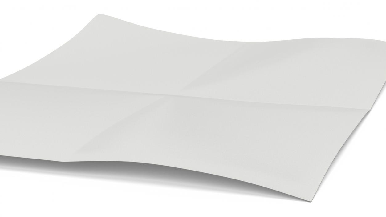 Sheet of Paper Folded in Four 3D model