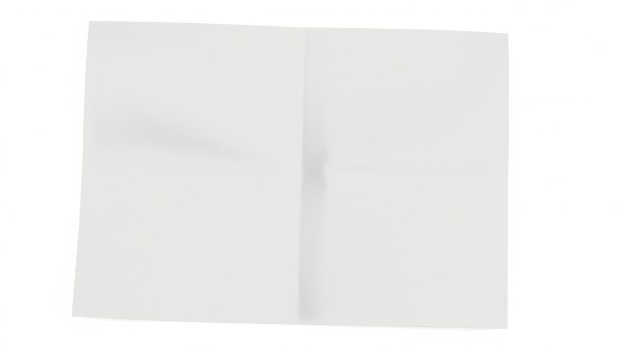 Sheet of Paper Folded in Four 3D model