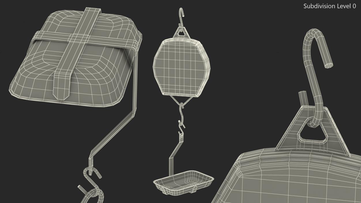 Mechanical Hanging Scales with Pan 3D model