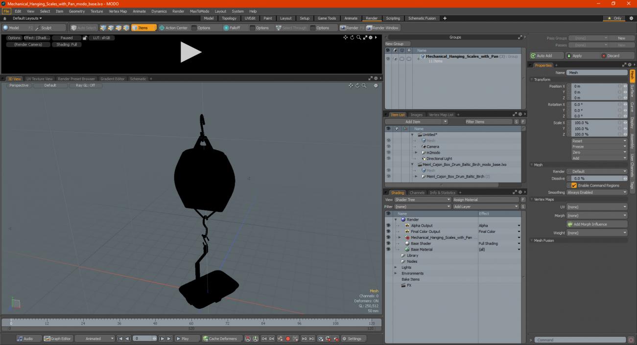 Mechanical Hanging Scales with Pan 3D model