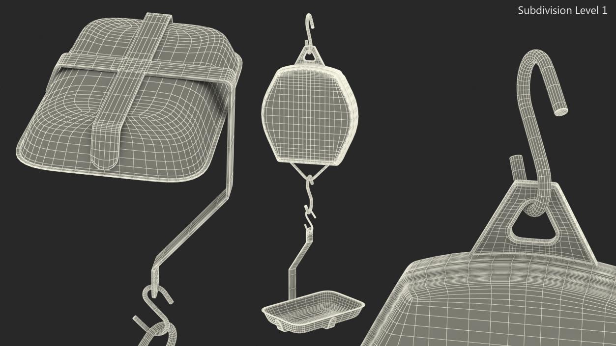 Mechanical Hanging Scales with Pan 3D model