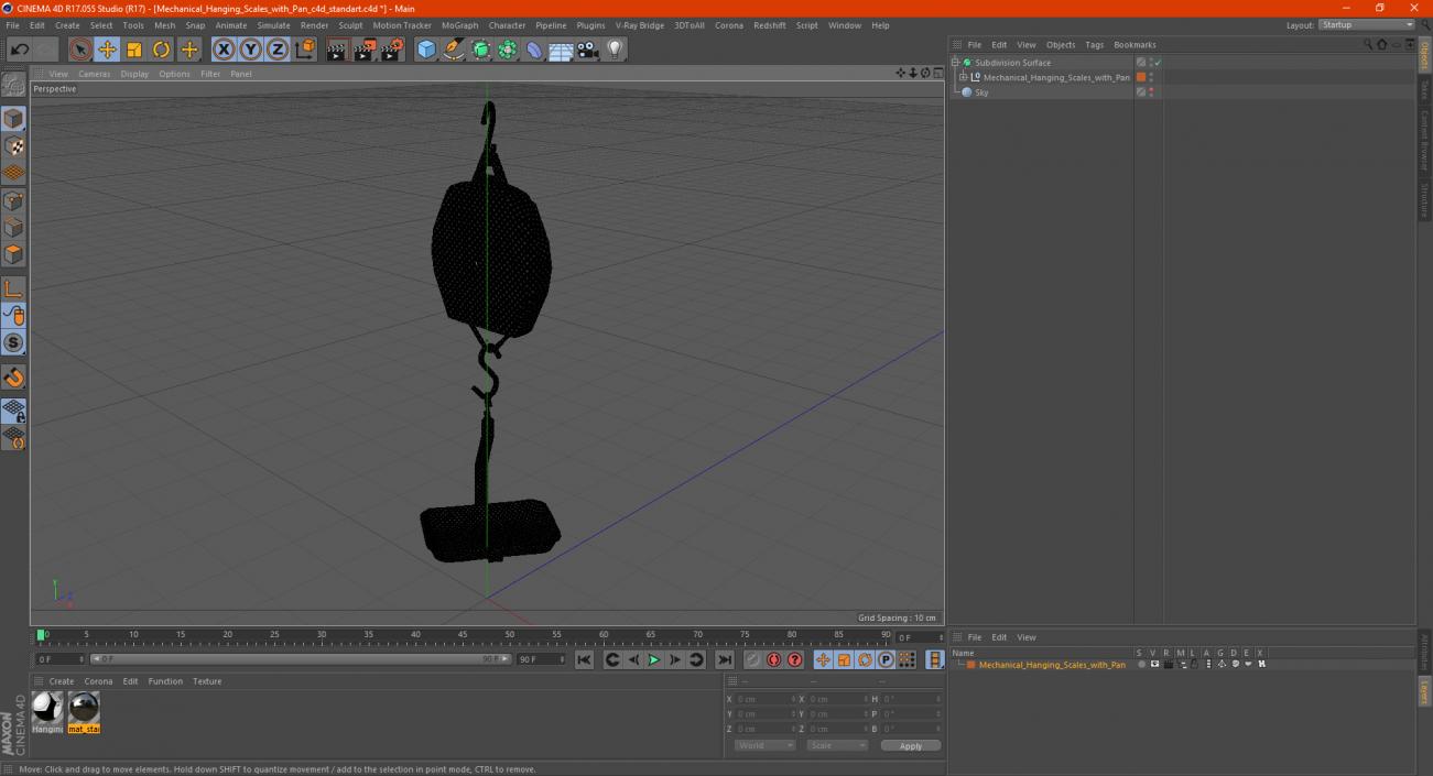 Mechanical Hanging Scales with Pan 3D model