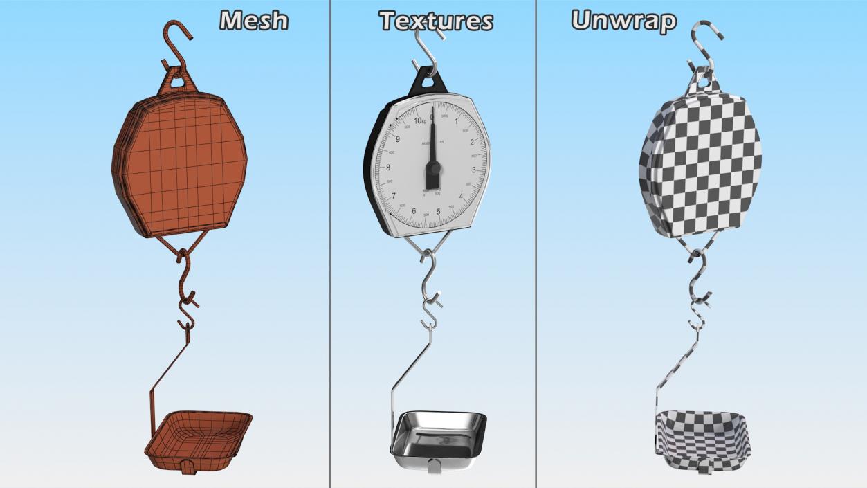 Mechanical Hanging Scales with Pan 3D model