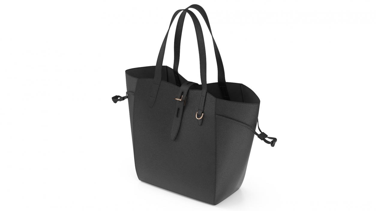 Ladies Leather Tote Bag Black(1) 3D