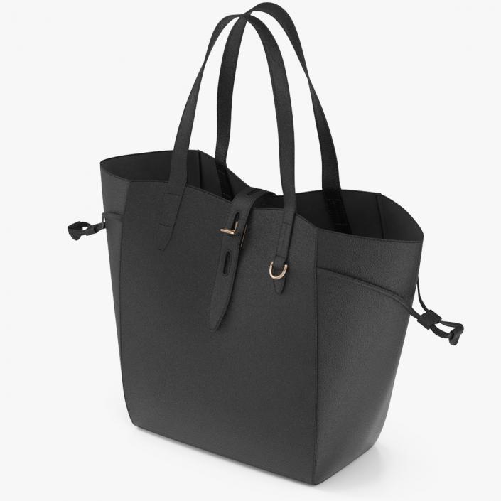 Ladies Leather Tote Bag Black(1) 3D