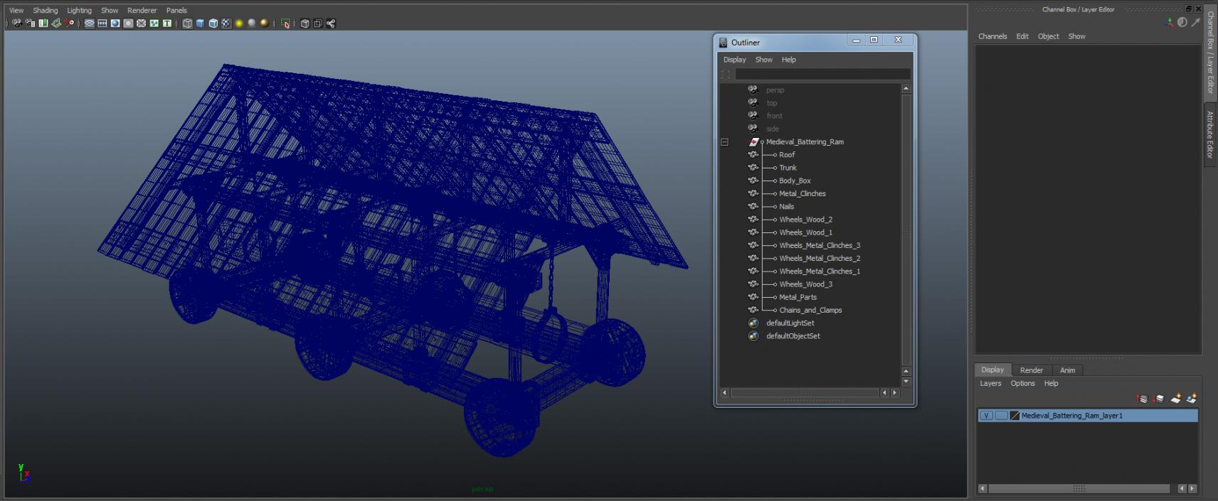 Medieval Battering Ram 3D