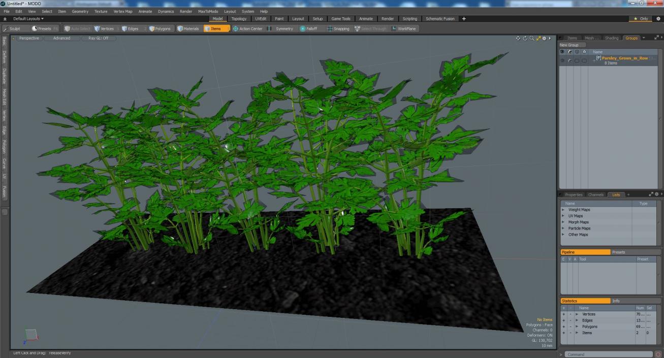 3D model Parsley Grows in Row