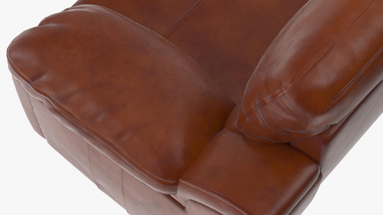 3D Brown Leather Sofa model