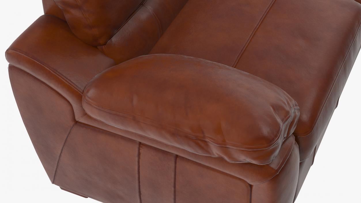 3D Brown Leather Sofa model