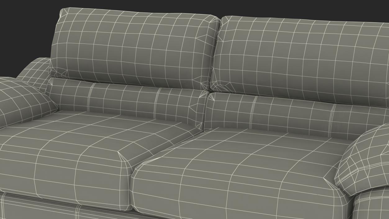 3D Brown Leather Sofa model