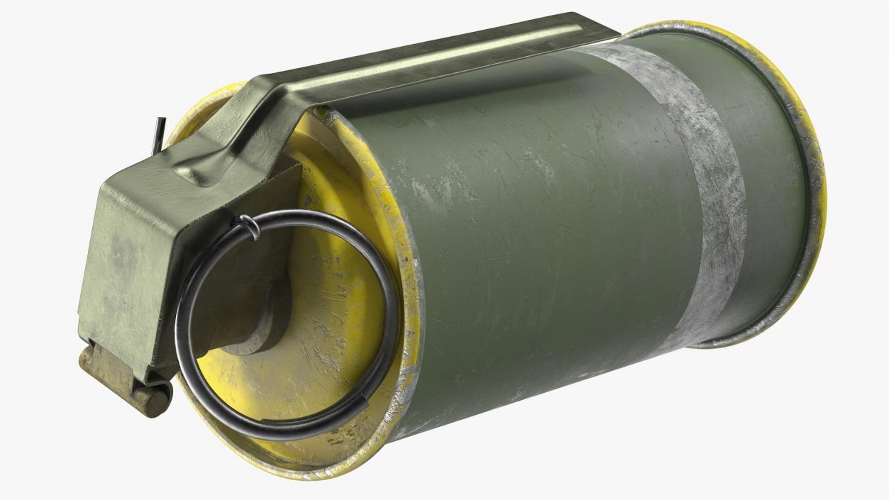 3D M18 Smoke Grenade Yellow Old model