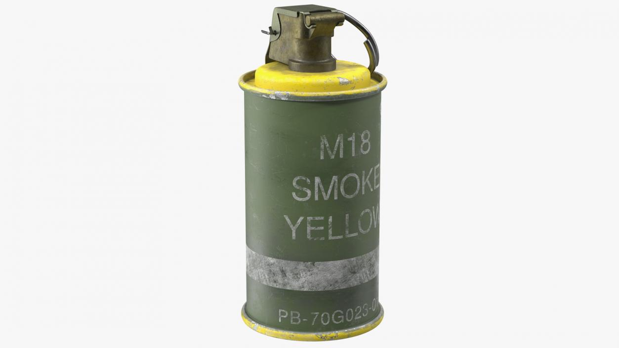 3D M18 Smoke Grenade Yellow Old model