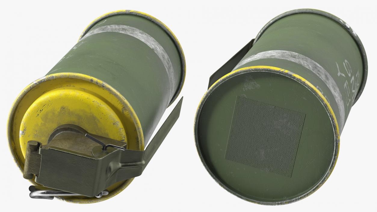 3D M18 Smoke Grenade Yellow Old model