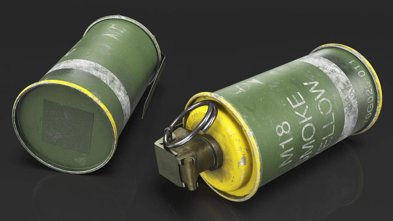 3D M18 Smoke Grenade Yellow Old model