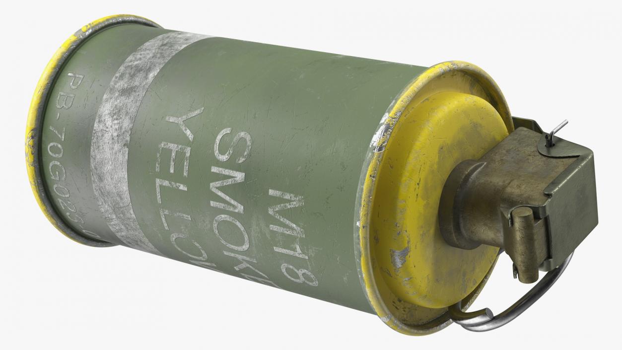 3D M18 Smoke Grenade Yellow Old model