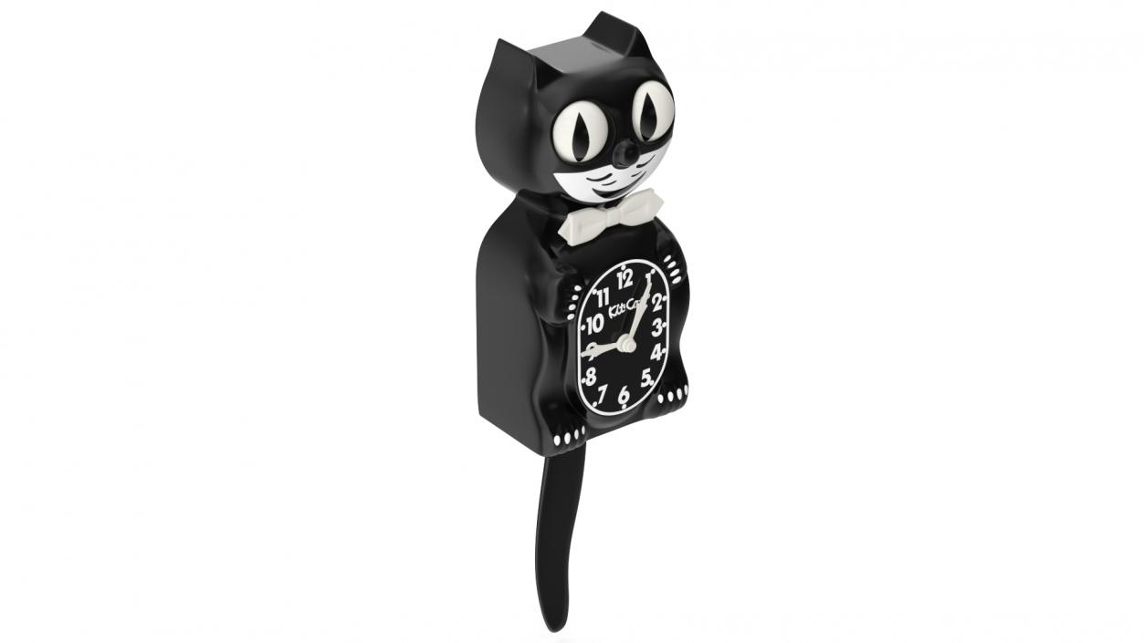 3D Classic Black Kit Cat Clock Rigged for Maya model