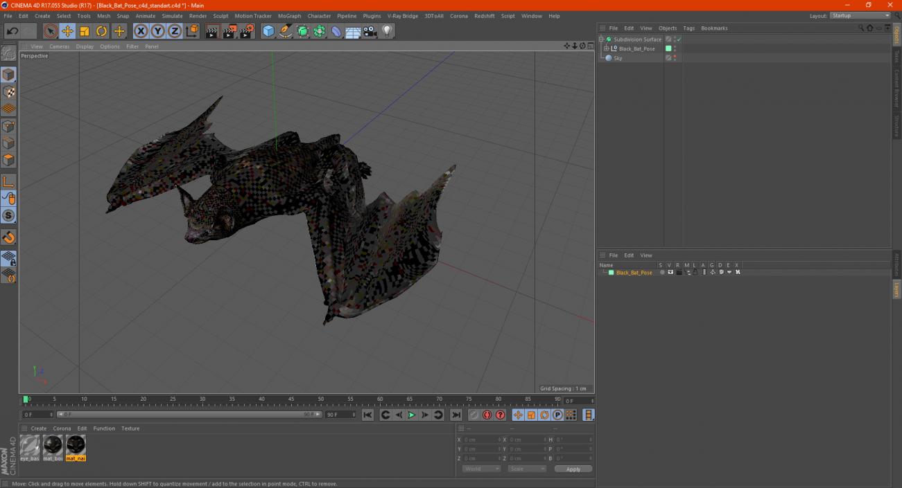 Black Bat Pose 3D model
