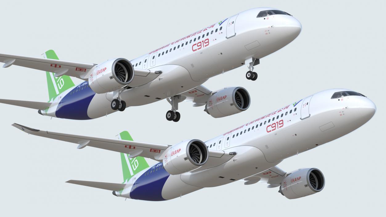 3D Comac C919 Narrow Body Airliner Flight model